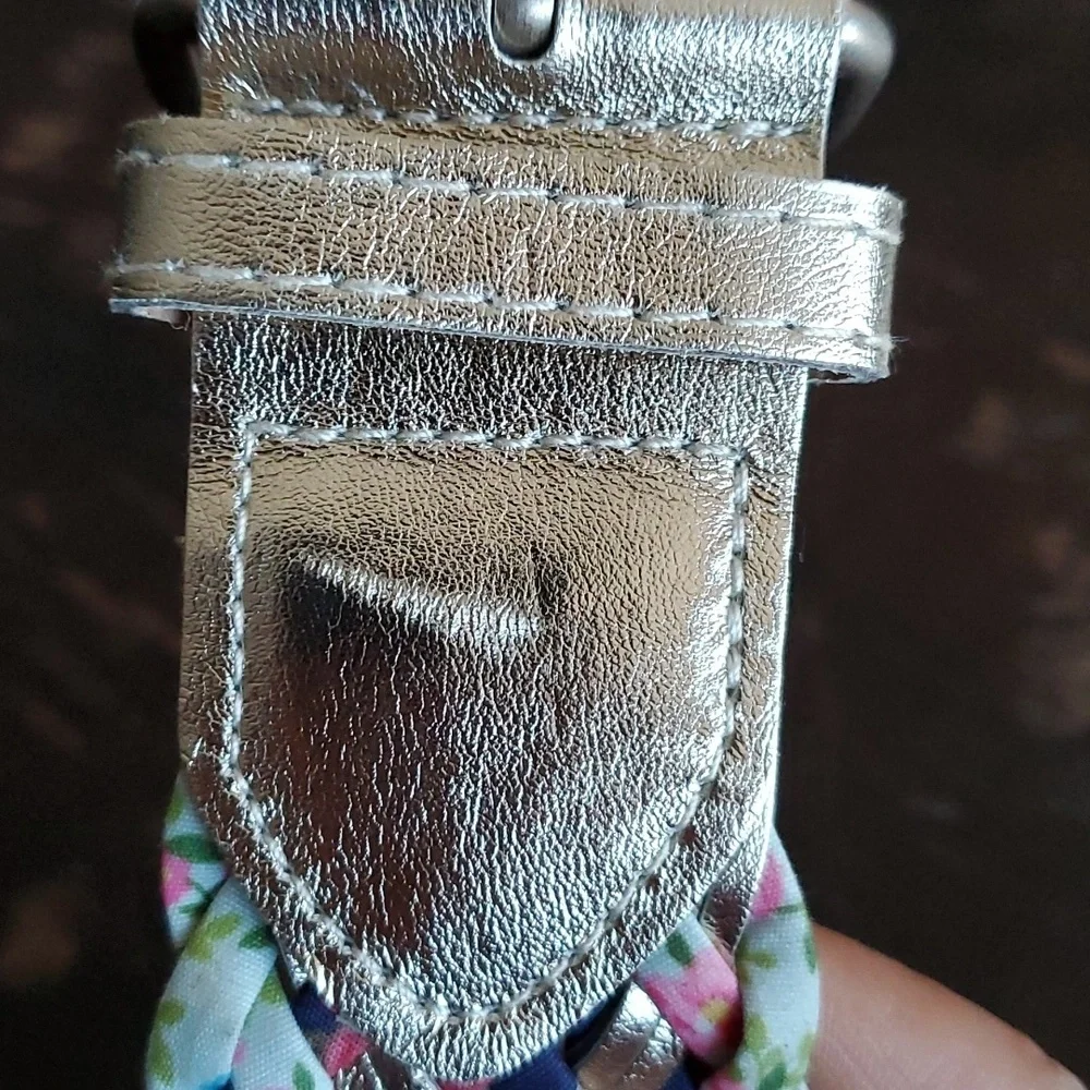 VINTAGE CHUNKY MULTICOLR BRAIDED BELT GIRLIE PINK PURPLE SILVER GREEN BLUE